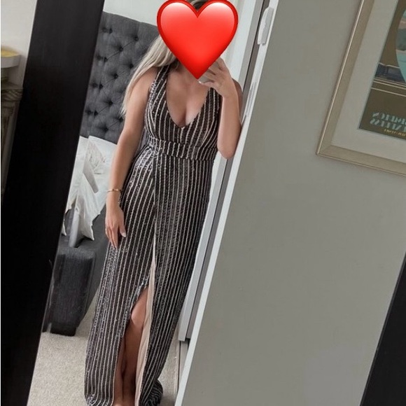 Unforgettable Elegance Striped Gown - Picture 2 of 4